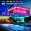 50 FT LED Strip Lights,Bluetooth LED Lighting for Bedroom, Color Changing Light Strip with Music Sync, Phone Controller and IR Remote(App+Remote +Mic)
